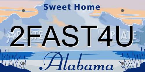 2FAST4U Alabama License Plate