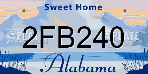2FB240 Alabama License Plate