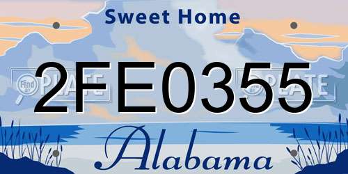 2FE0355 Alabama License Plate