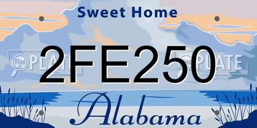 2FE250 Alabama License Plate