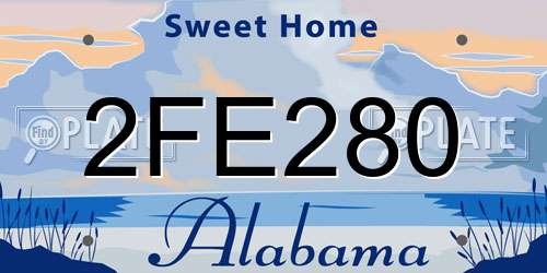 2FE280 Alabama License Plate