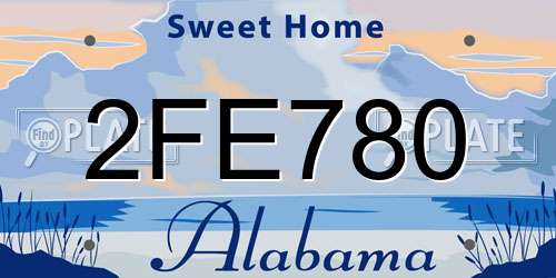 2FE780 Alabama License Plate