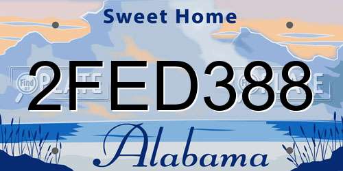2FED388 Alabama License Plate