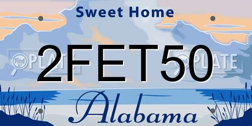 2FET50 Alabama License Plate