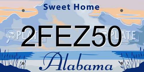 2FEZ50 Alabama License Plate