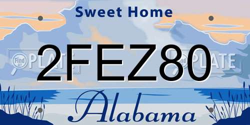 2FEZ80 Alabama License Plate