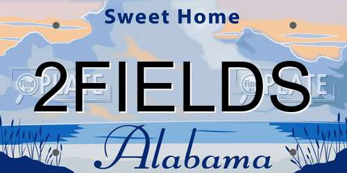 2FIELDS Alabama License Plate