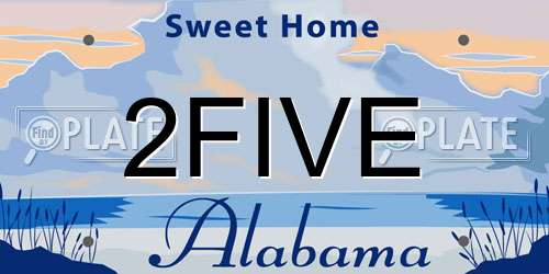 2FIVE Alabama License Plate
