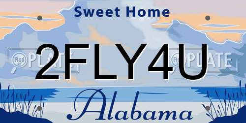 2FLY4U Alabama License Plate