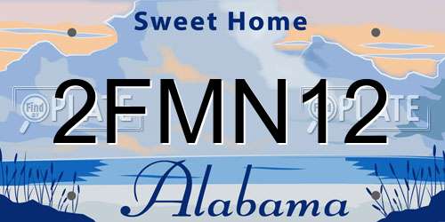 2FMN12 Alabama License Plate