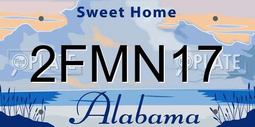 2FMN17 Alabama License Plate