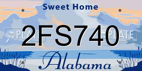 2FS740 Alabama License Plate