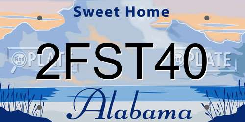 2FST40 Alabama License Plate