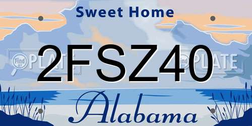 2FSZ40 Alabama License Plate