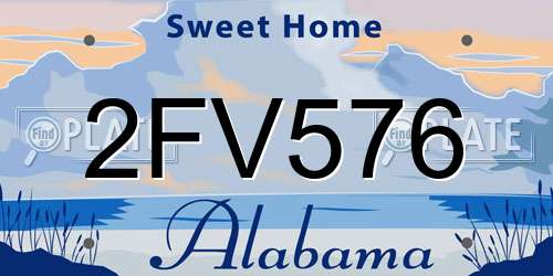 2FV576 Alabama License Plate