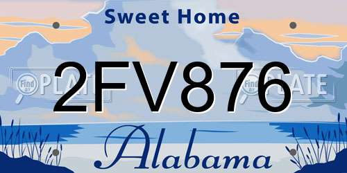 2FV876 Alabama License Plate