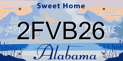 2FVB26 Alabama License Plate