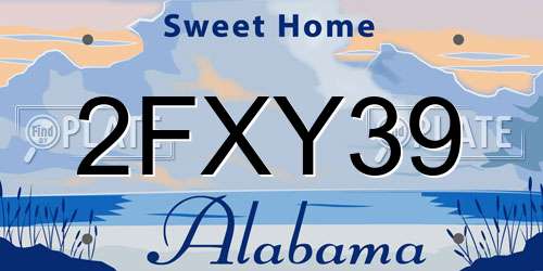 2FXY39 Alabama License Plate