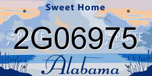 2G06975 Alabama License Plate