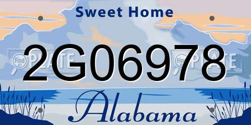 2G06978 Alabama License Plate