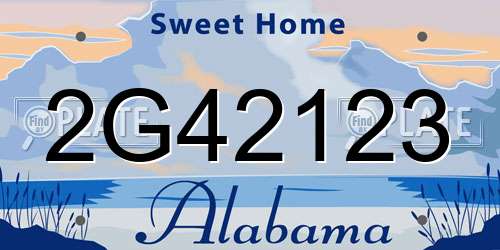 2G42123 Alabama License Plate