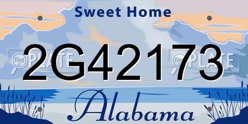 2G42173 Alabama License Plate