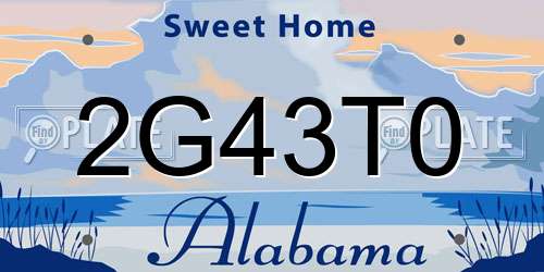 2G43T0 Alabama License Plate