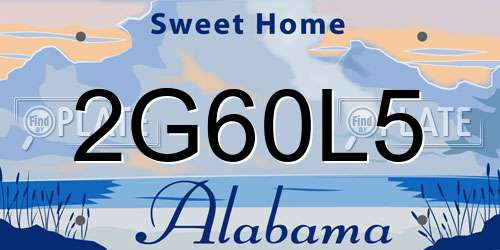 2G60L5 Alabama License Plate