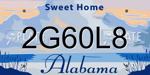 2G60L8 Alabama License Plate