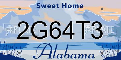2G64T3 Alabama License Plate