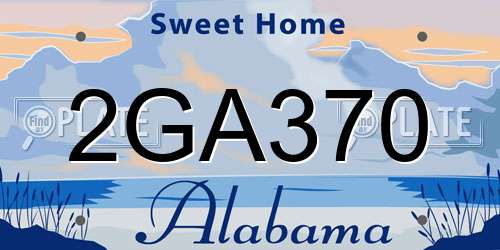 2GA370 Alabama License Plate