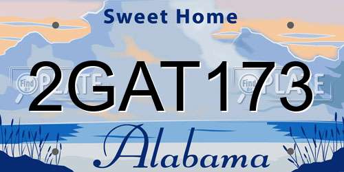 2GAT173 Alabama License Plate