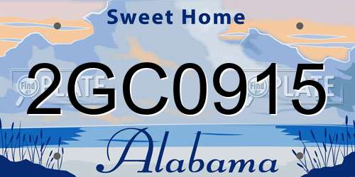 2GC0915 Alabama License Plate