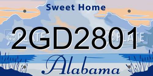 2GD2801 Alabama License Plate