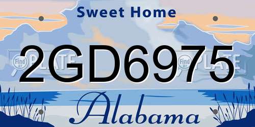 2GD6975 Alabama License Plate
