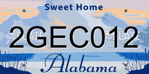 2GEC012 Alabama License Plate