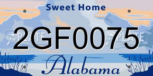 2GF0075 Alabama License Plate