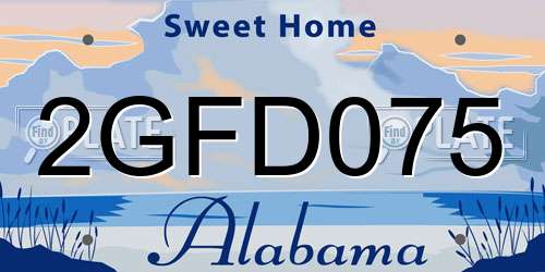 2GFD075 Alabama License Plate