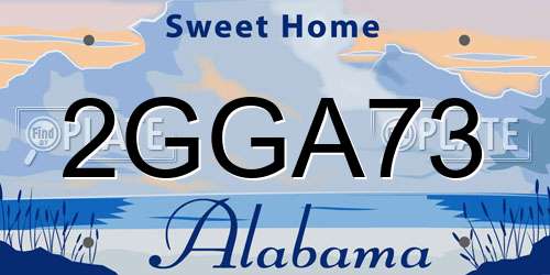 2GGA73 Alabama License Plate