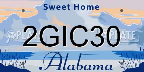2GIC30 Alabama License Plate