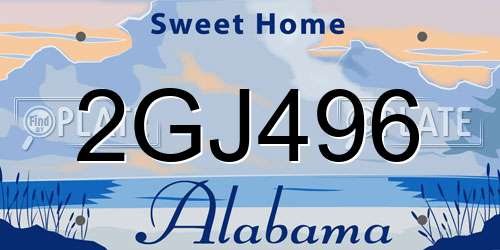 2GJ496 Alabama License Plate