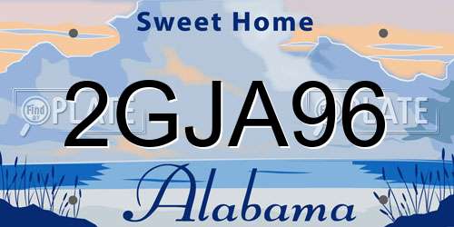 2GJA96 Alabama License Plate