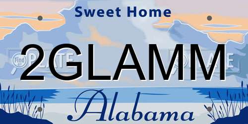 2GLAMM Alabama License Plate