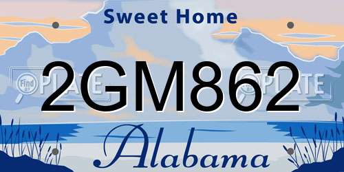 2GM862 Alabama License Plate