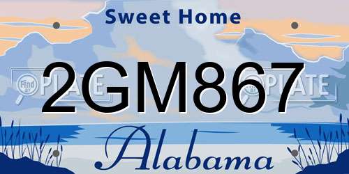 2GM867 Alabama License Plate