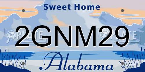 2GNM29 Alabama License Plate