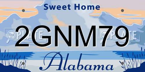 2GNM79 Alabama License Plate