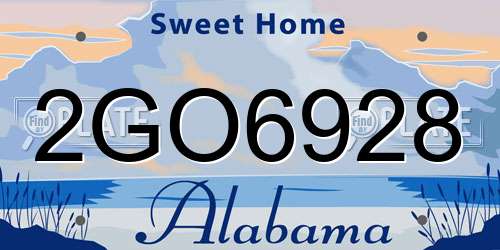 2GO6928 Alabama License Plate