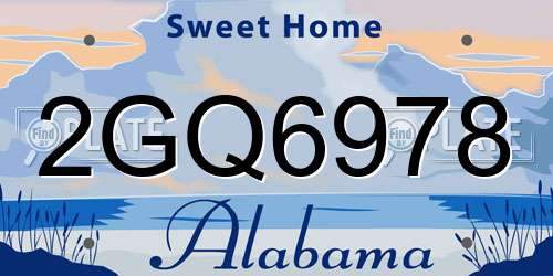 2GQ6978 Alabama License Plate