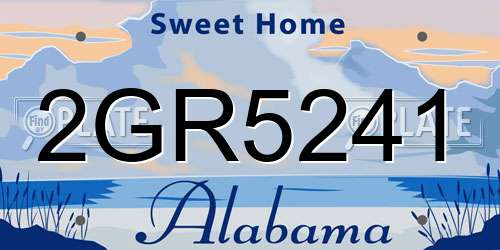 2GR5241 Alabama License Plate